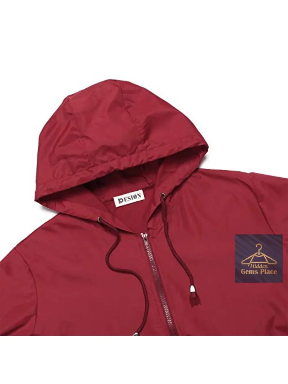 Waterproof Rain Jacket Lightweight Hooded Windbreaker with Pockets